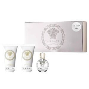 Versace Bath & Body Travel Set in White and Gold Accents